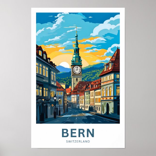 Bern Schweiz Travel Print Poster (Framsidan)