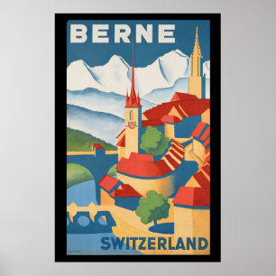 Bern Schweiz Vintage resor Poster