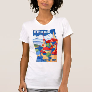 Bern Schweiz Vintage resor Poster återställd Tee Shirt