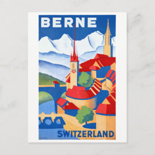 Bern Schweiz Vintage resor Poster återställd Vykort