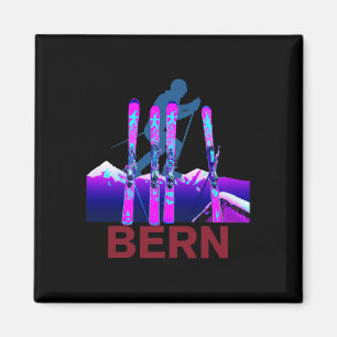 Bern Skiing och snöbordning Retro 90s Bern Ski Magnet