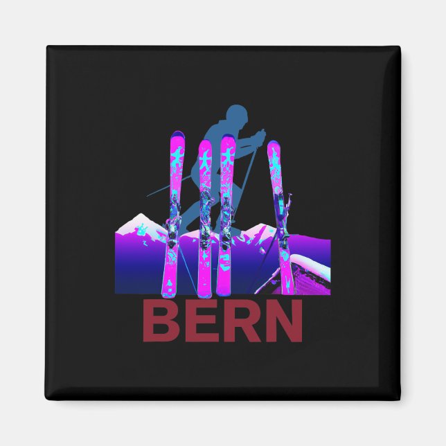 Bern Skiing och snöbordning Retro 90s Bern Ski Magnet (Framsidan)