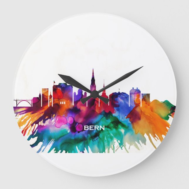 Bern Skyline Stor Klocka (Framsida)
