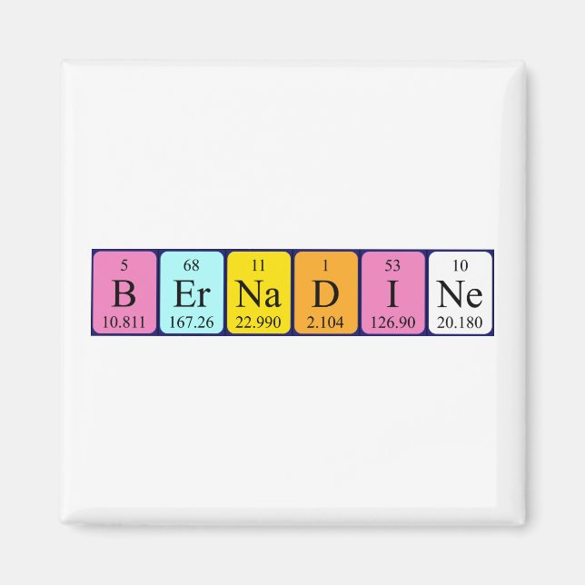 Bernadine Perioine bord namn magnet (Framsidan)