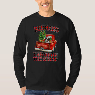 Bernard Genom Snö Jul Hund Lastbil Plaid T Shirt