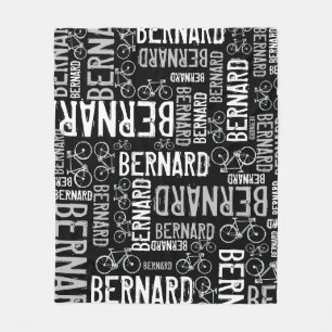 Bernard Personlig Namn och Bikes Black-White Fleecefilt