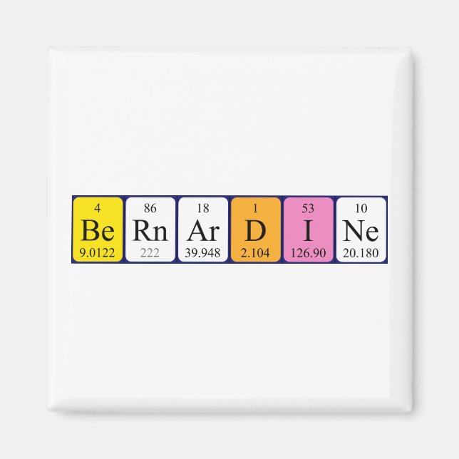 Bernardine Periodiska bord namn magnet (Framsidan)