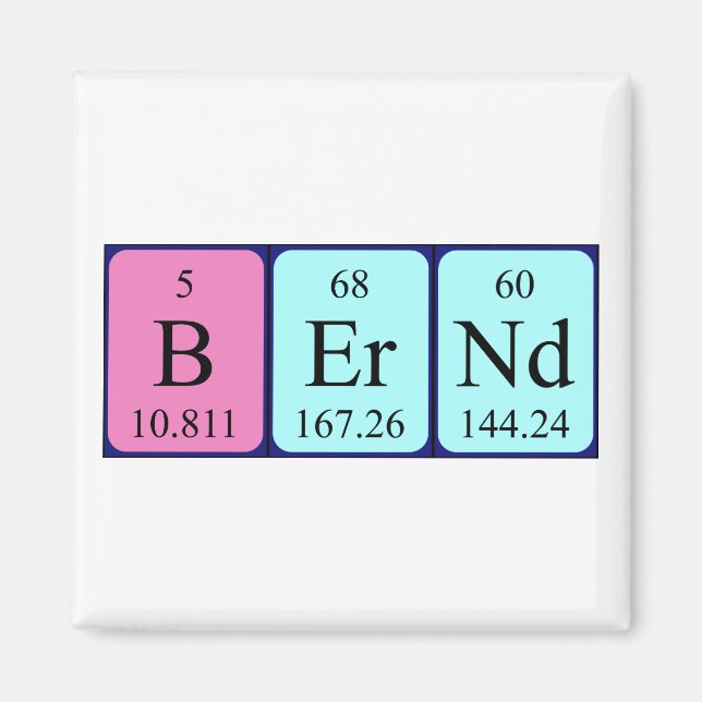 Bernd Periodisk bord namn magnet (Framsidan)