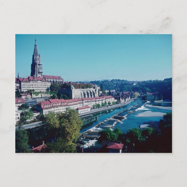 Berne, Minster och Floden Aare, Schweiz Vykort (Framsida)
