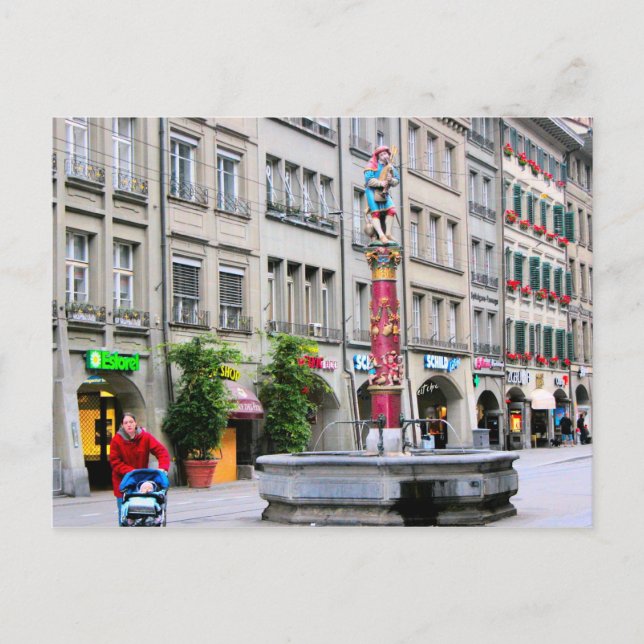 Berne old city - Medieval fontän Vykort (Framsida)