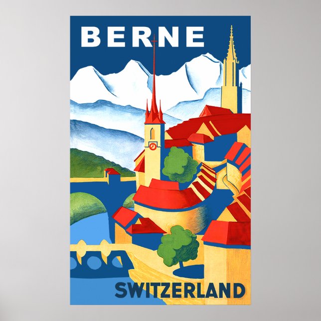Berne, Schweiz reseaffisch Poster (Framsidan)