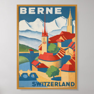 BERNE Schweiz Vintage resor Poster