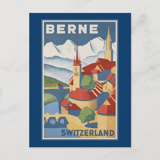 Berne Schweiz Vykort (Framsida)
