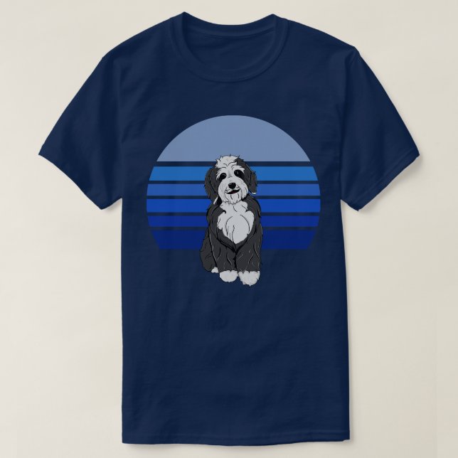 Bernedle Retro Blue T Shirt (Design framsida)