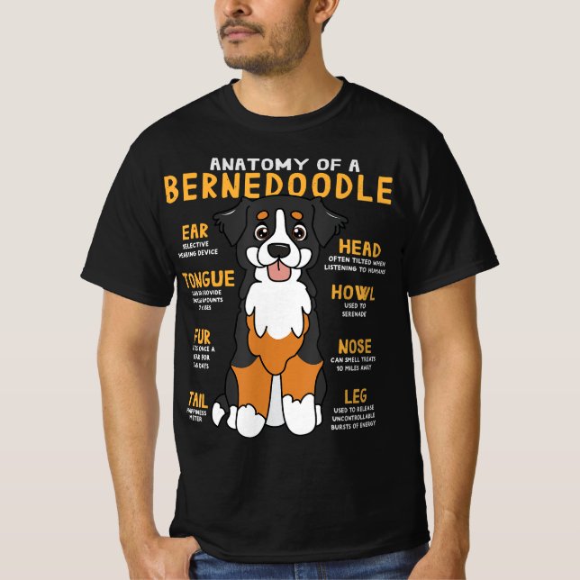 Bernedoodle Anatomy Rolig hund Mamma Pappa Cute Gi T Shirt (Framsida)