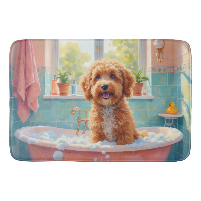 Bernedoodle badtid Söt badrumsdekor Badrumsmatta (Framsidan)