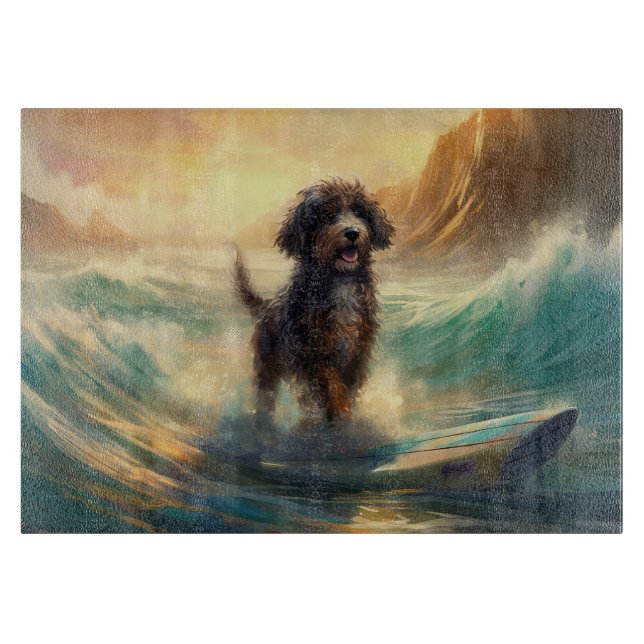 Bernedoodle Beach Surfing Painting (Framsidan)