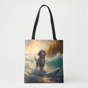 Bernedoodle Beach Surfing Painting Tygkasse