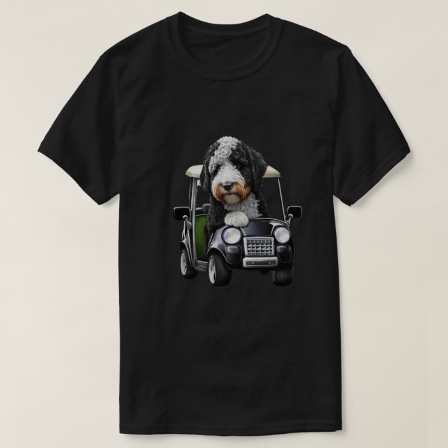 Bernedoodle Bernese Golfing-gåva Hund Pappa T Shirt (Design framsida)