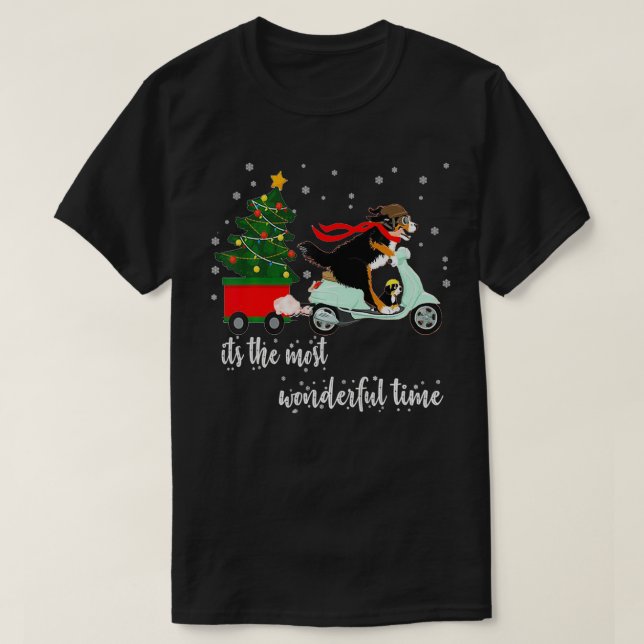Bernedoodle Bernese Julmatchande Pajamas Sno T Shirt (Design framsida)