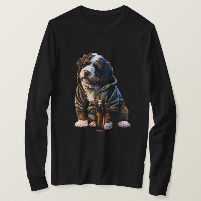 Bernedoodle Bernese Labradoodle Hund Pappa Hund Ma T Shirt (Design framsida)