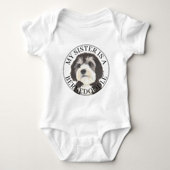Bernedoodle Big Sister T Shirt (Framsida)