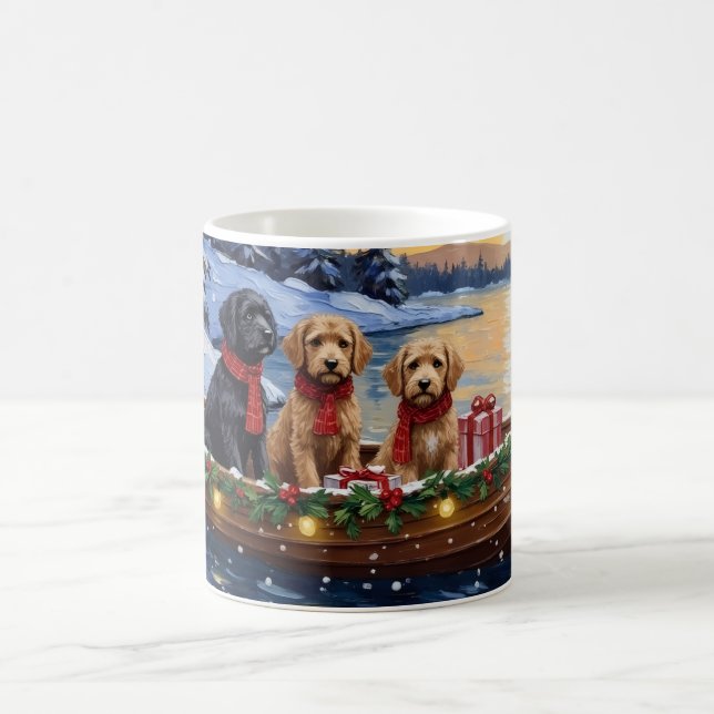 Bernedoodle Christmas Boat Holiday Kaffemugg (Center)