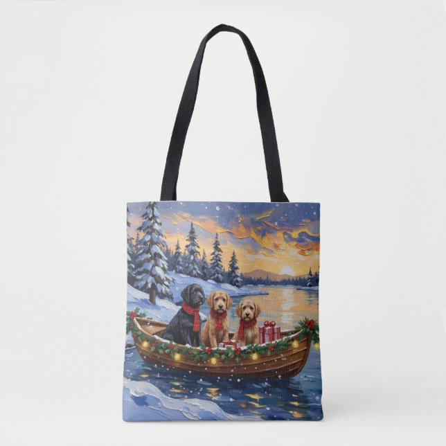 Bernedoodle Christmas Boat Holiday Tygkasse (Framsida)