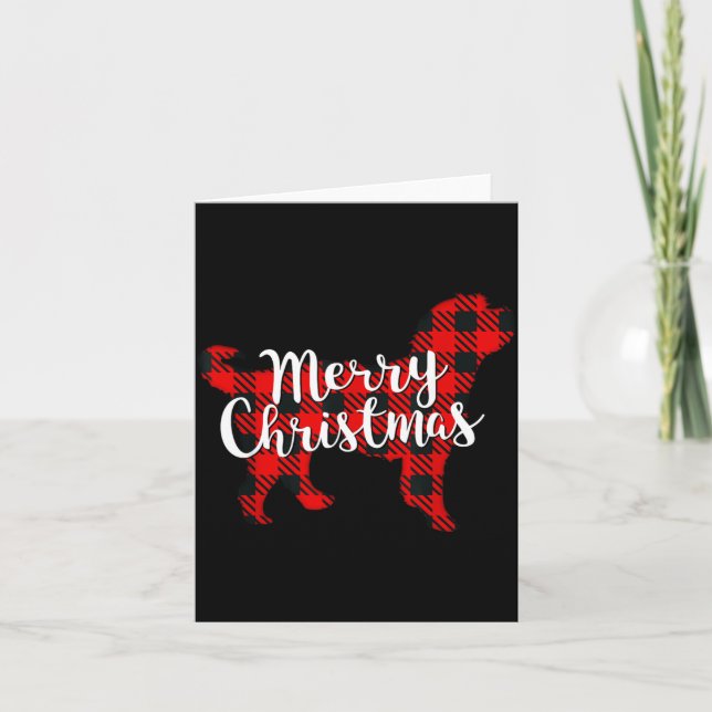 Bernedoodle Christmas Dog Mom Dad Pet Plaid Gift F Kort (Framsida)