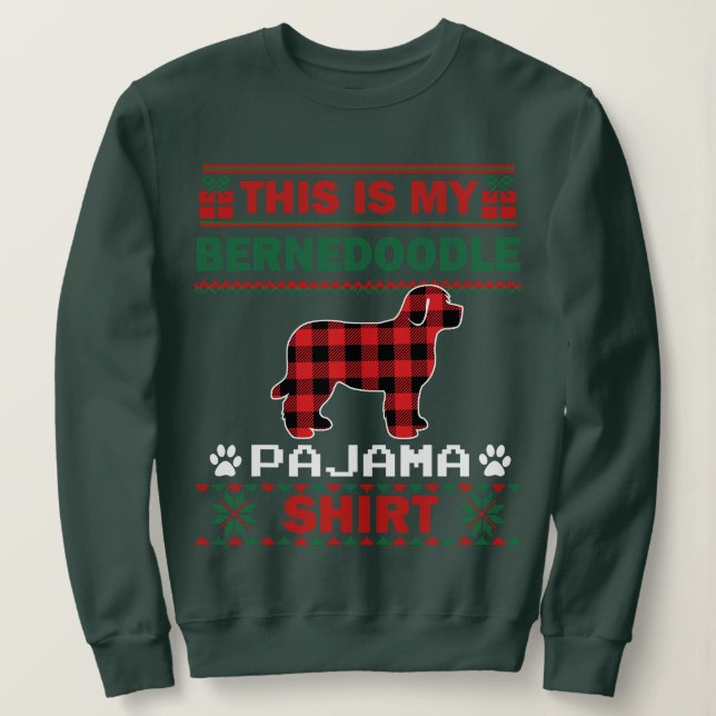 Bernedoodle Dog Gifts This Is My Dog Pajama Ugly C T Shirt (Design framsida)