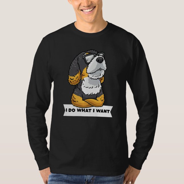 Bernedoodle Dog With Sunglasses Stubborn T Shirt (Framsida)