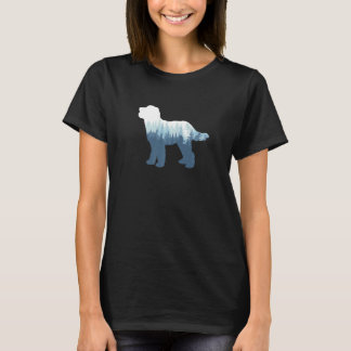 Bernedoodle Doodle Dog Silhouette Outdoor Nature   T Shirt
