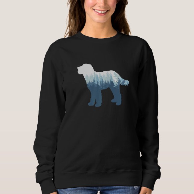 Bernedoodle Doodle Dog Silhouette Outdoor Nature   T Shirt (Framsida)
