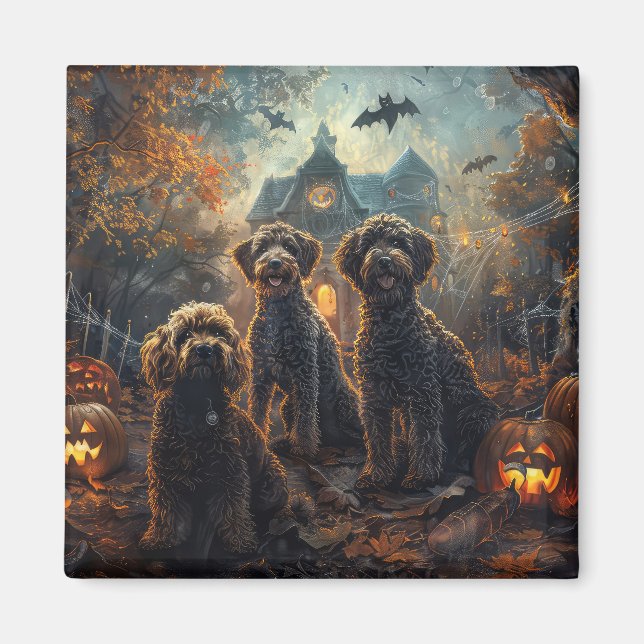 Bernedoodle Halloween Night Doggy Delight Magnet (Framsidan)
