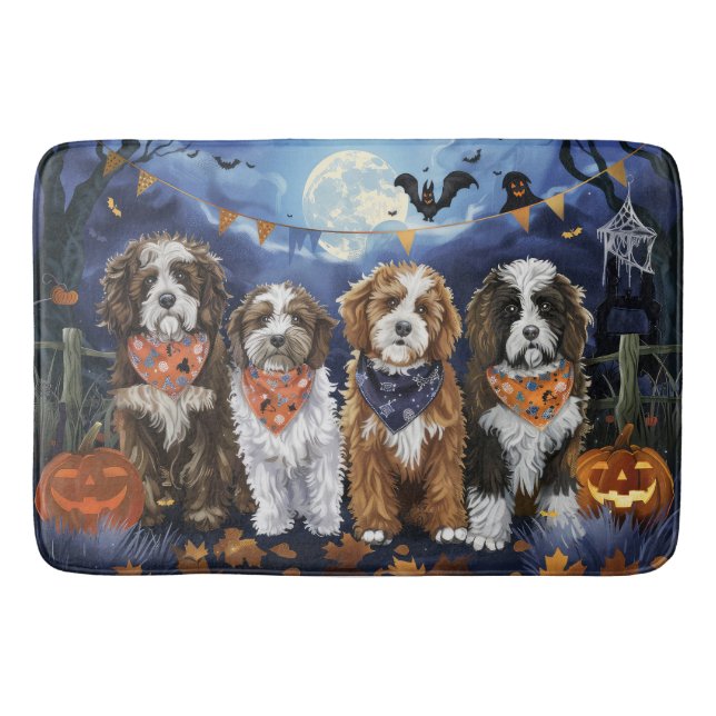 Bernedoodle Halloween Spooky Badrumsmatta (Framsidan)