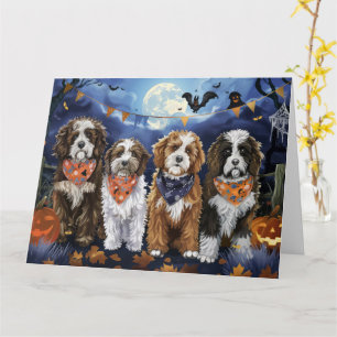 Bernedoodle Halloween Spooky Kort