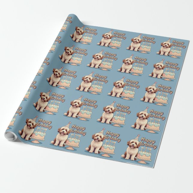 Bernedoodle Hund Colorful Presentpapper (Utrullad)