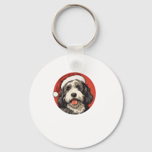 Bernedoodle Hund Doodle Dood Cute God jul! Nyckelring