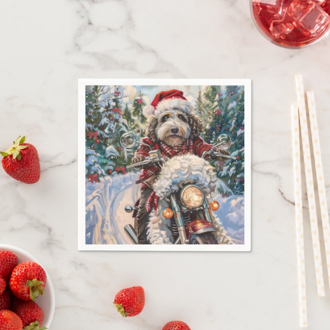 Bernedoodle Hund jul Pappersservett (Insitu)