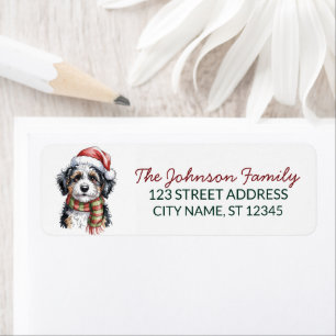 Bernedoodle Hund Jul Returadress Etikett