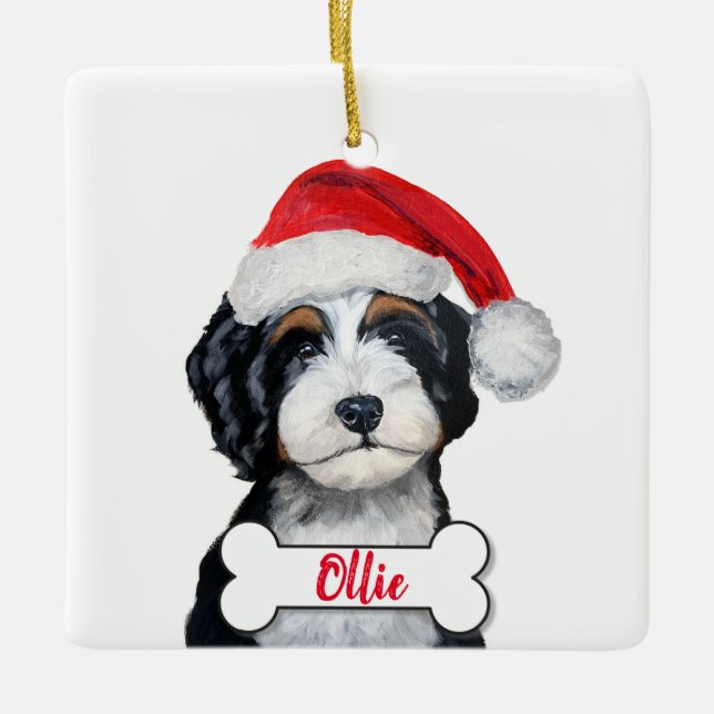 Bernedoodle Hund Ornament (Framsida)