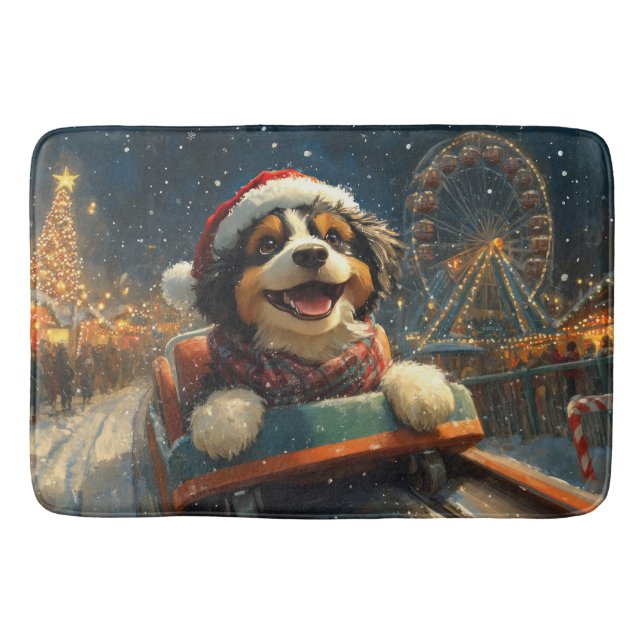 Bernedoodle Hund Rulltrappa Jul  Badrumsmatta (Framsidan)