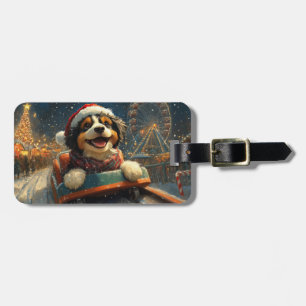 Bernedoodle Hund Rulltrappa Jul Bagagebricka
