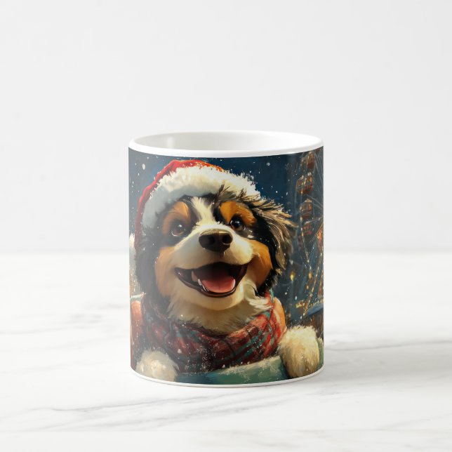 Bernedoodle Hund Rulltrappa Jul  Kaffemugg (Center)