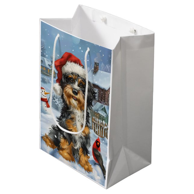 Bernedoodle Hund Winter Wonderland jul (Framsidan Vinklad)