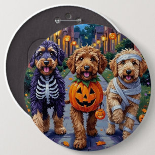 Bernedoodle Hundar eller Busar på Halloween Knapp