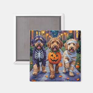 Bernedoodle Hundar eller Busar på Halloween Magnet