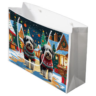 Bernedoodle Hundar Jul Snö Högtid
