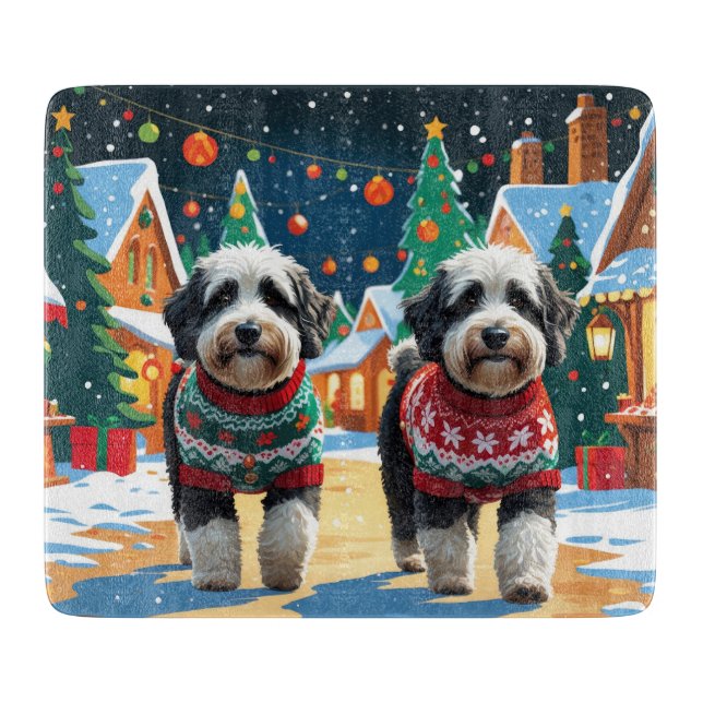 Bernedoodle Hundar Jul Snö Högtid (Framsidan)