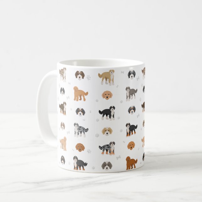Bernedoodle hundmix Kaffe kopp (Framsida vänster)